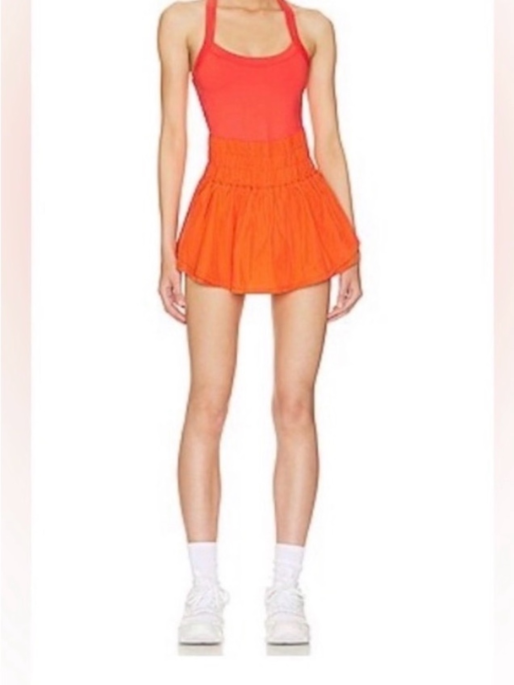 FP Movement by Free People Coral-Orange Tank & Skirt Set